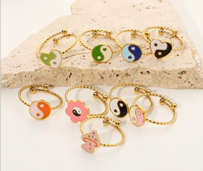 INS net red new design gold-plated color rings fashion jewelry women
