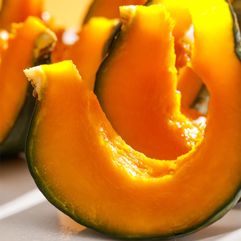 Fresh vacuum packaged sweet pumpkin for human consumption