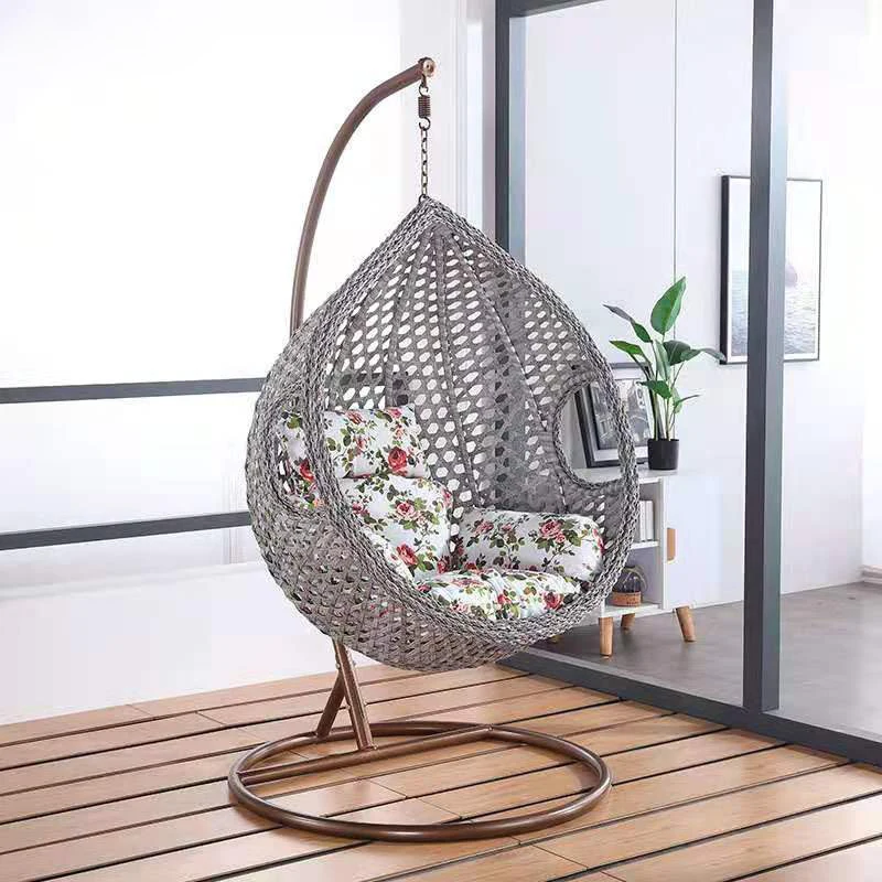 2024 New Folding Outdoor Chair Rattan Hot Selling Modern Rattan Egg Hanging Chair Paris Cafe Parisian Bistro Swing Egg Chair