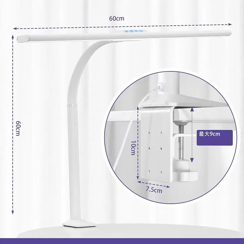 Architect gooseneck LED Desk Lamp Wide Office Light Large Bright  Dimming for Workbench Studio Monitor Computer
