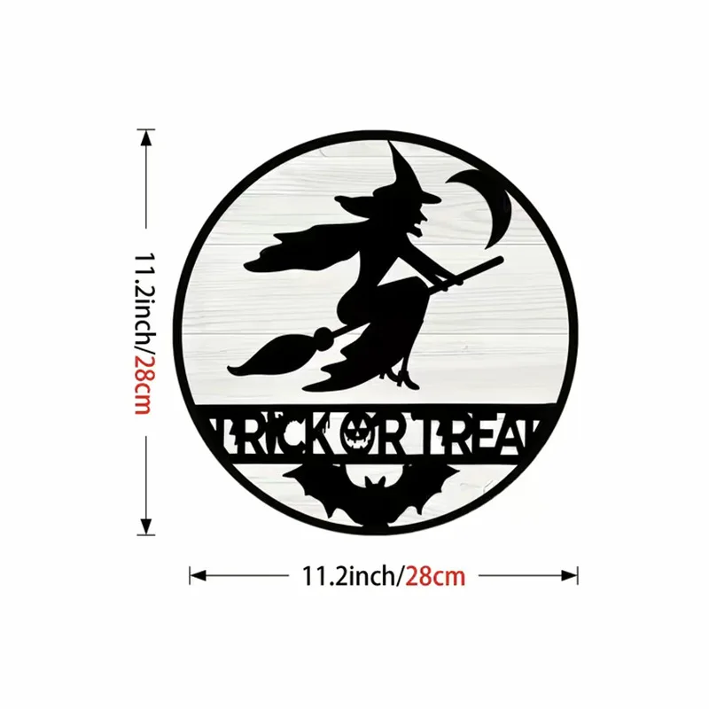 custom Wooden Halloween Welcome Doorplate Hanging Sign Circular Wooden Doorplate  2023 New Style
