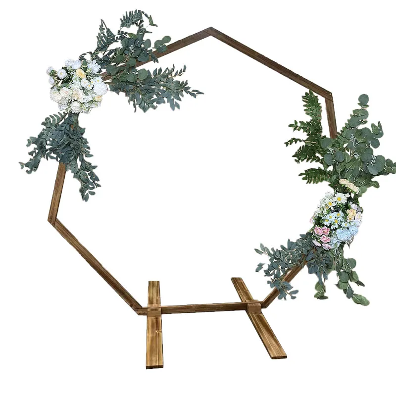Stand Floral Artificial Ceremony Large Wooden Balloon Decoration Arrangement Flower Arch Backdrop for Sale for Wedding Events