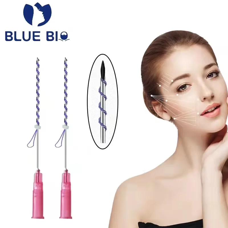 26g 50mm removal double chin neck fishbone facial absorbable thread lift medical safety skin firming tornado screw pdo threads