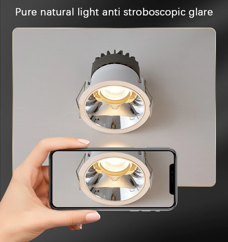 Hotel housing adjustable10w Ip44 waterproof dimmable smart anti glare recessed downlight led spotlight