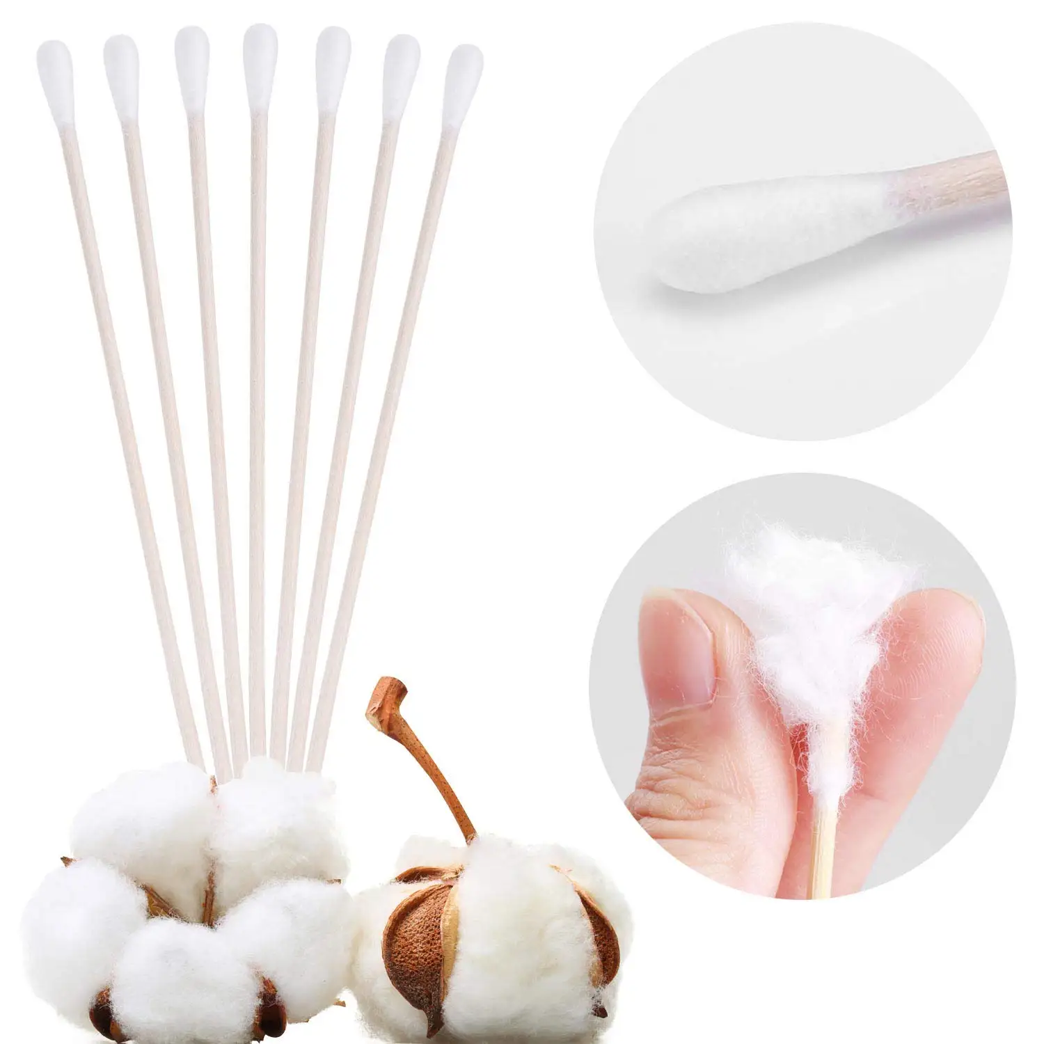Cheap Hot Selling Oem Cotton Buds Cleaning Wooden Stick Cotton Swabs Customized Packaging