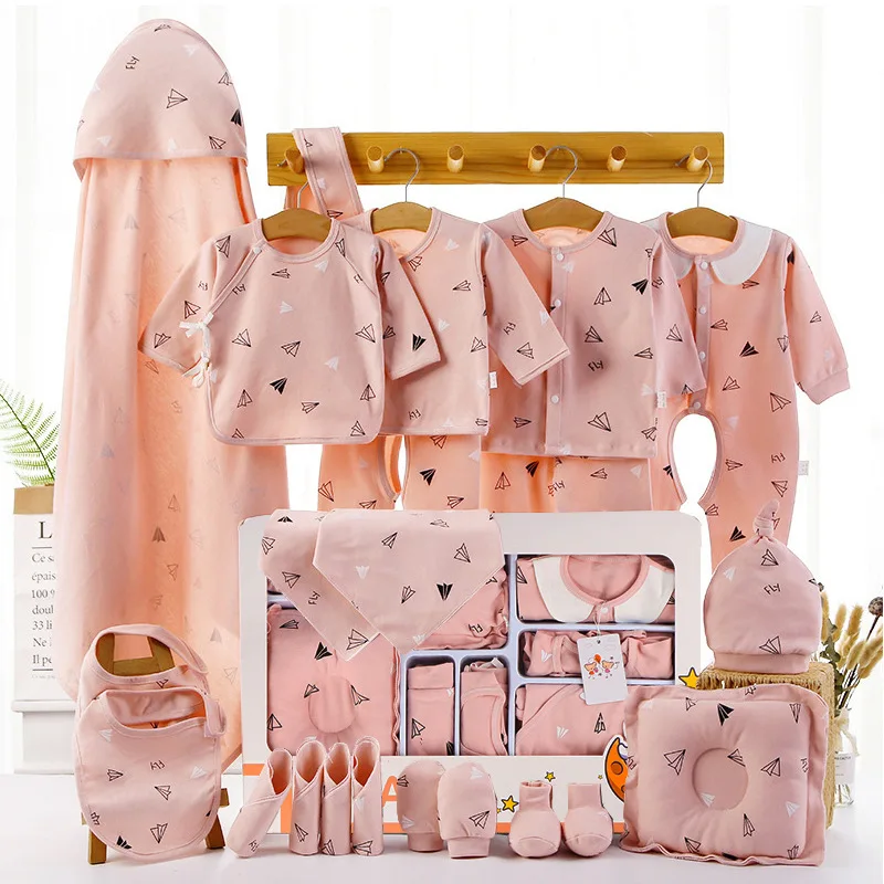 Babies Gift Box Cotton Clothing Sets 18pcs 21pcs 22pcs Blue Pink Green New Born Baby Clothes Gift Set