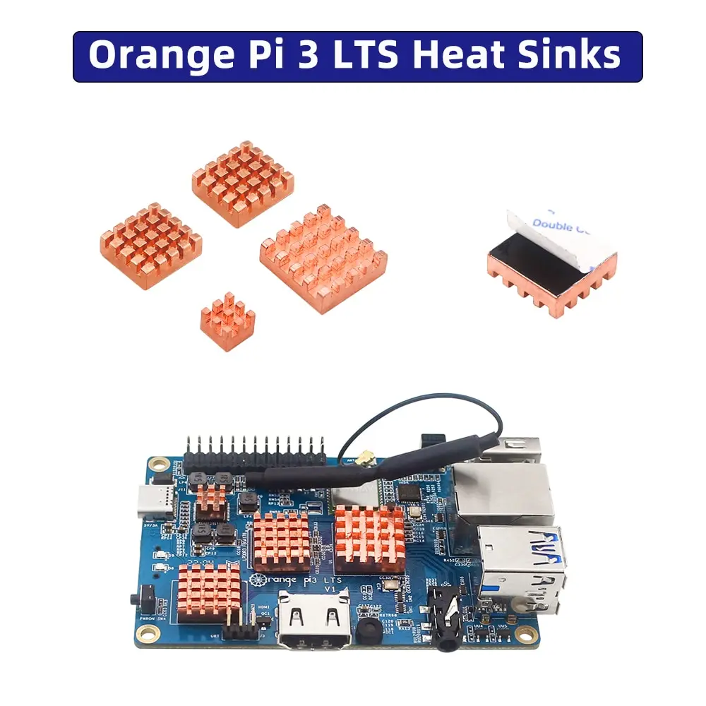 Orange Pi 3 LTS H6 64Bit 8GB EMMC 2G RAM WiFi BT 5.0 Optional Case Power Heatsink Fan Cable TF Card OPI 3LTS Orange Pi 3