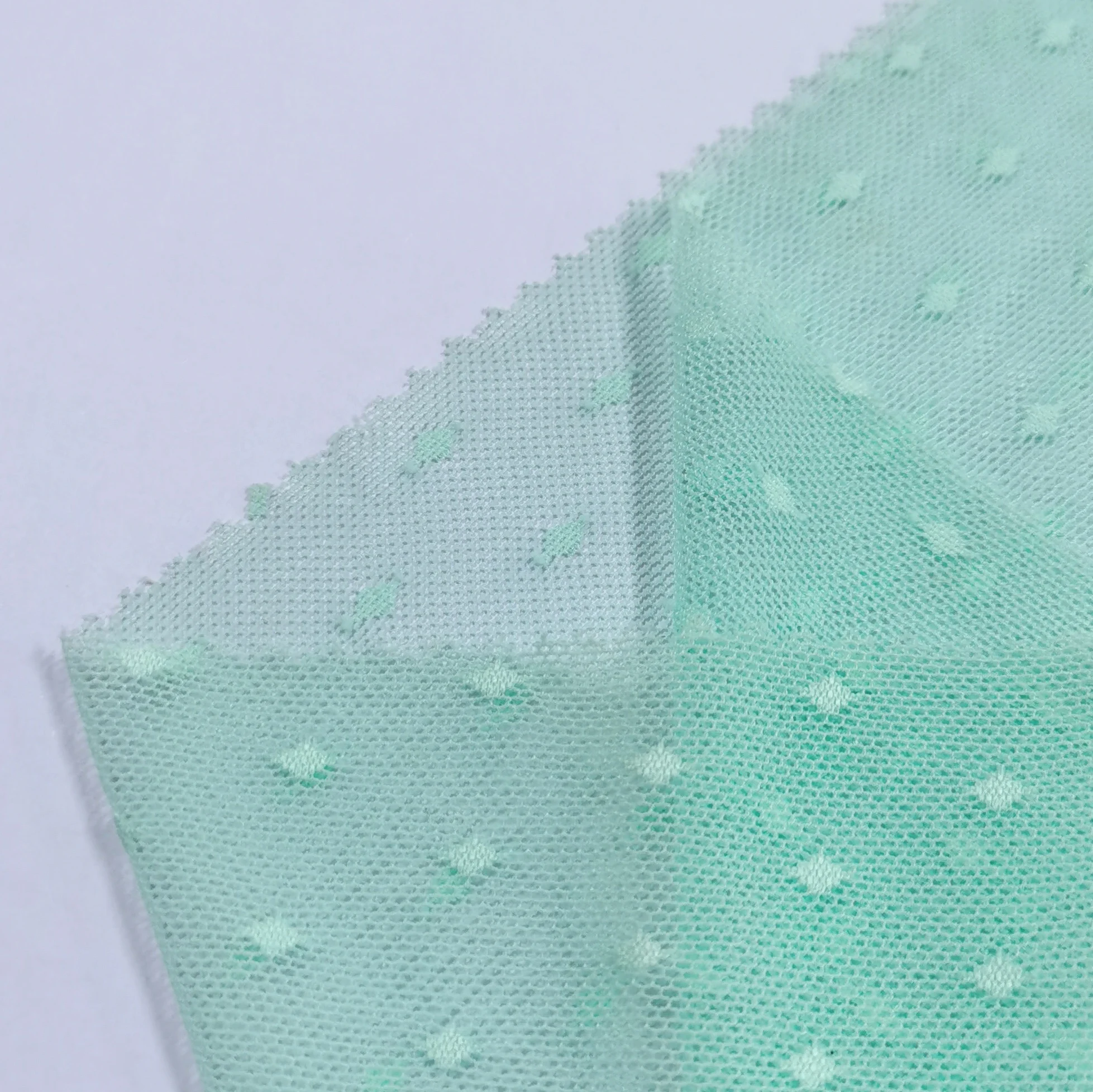 High Quality Embroidered Jacquard Tulle Elastic Lace Fabric