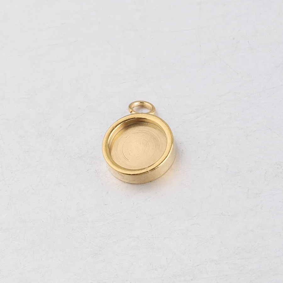 Stainless Steel Oval Round Square Pendant Cabochon Base Setting Tray Blank Charms for Jewelry Making Supplies Wholesale