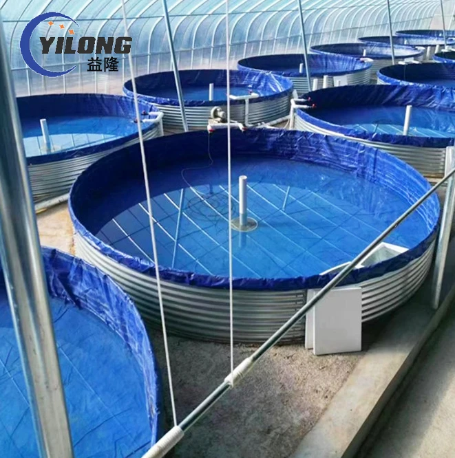 hot galvanized plate tarpaulin liner with oxygenator fish farming equipments