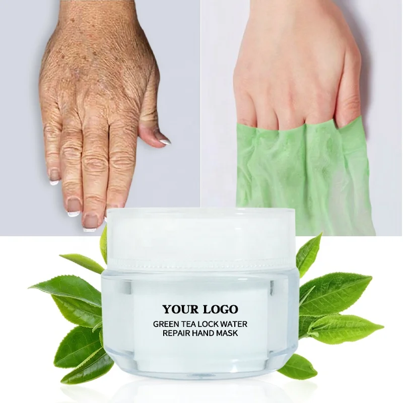 Skin Care Exfoliating Vegan Foot Hand Whitening crema de para manos Hand Cream Paraffin Green Tea Nourish Hand Mask