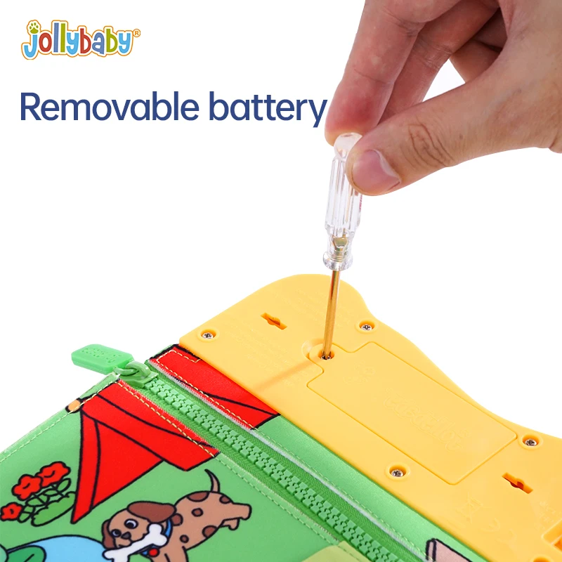 Книга детская тканевая со съемной молнией записная книжка с распознаванием инструментов моющиеся музыкальные детские книги музыкальным звуком 6 страниц