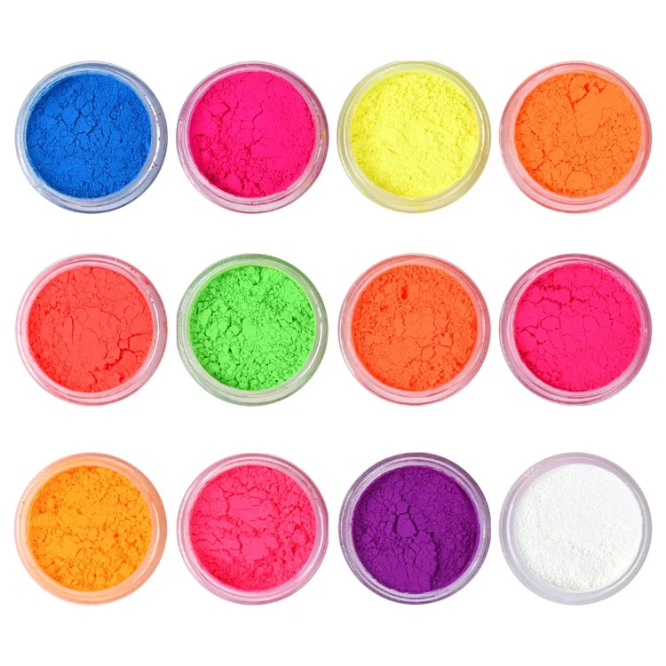 
Colorful Nail Art Glitter Pigment 3D Phosphor Dust Decorations Neon Pigment Powder Ultrafine Fluorescent Nail Powder 