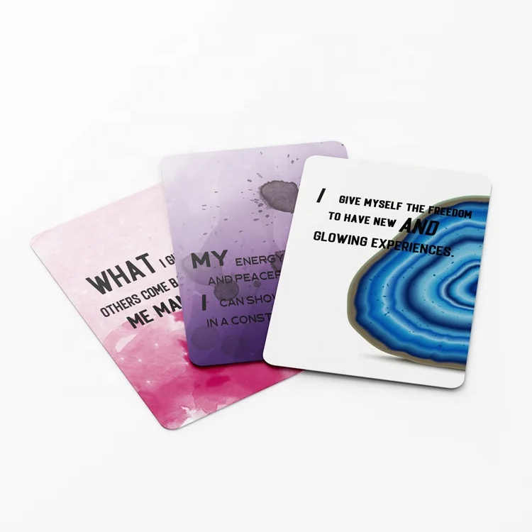 
Full Color Custom Printed yoga meditation wellness Positive motivational affirmation Paper card printing service  (1600136250005)
