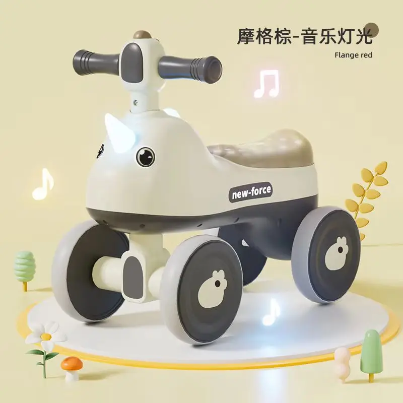 Unicorn-Themed Plastic Baby Car Toy Foot-to-Floor Push & Slide Ride Car for Kids Indoor & Outdoor Use