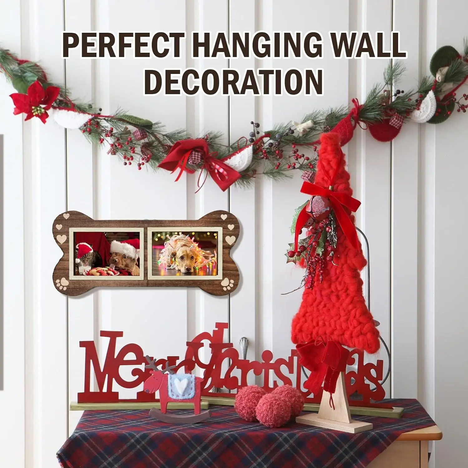 4x6 Two Collage Pet Memorial Bone Paw Print Frame Pet Dog Bone Picture Photo Frame For Dog Lovers