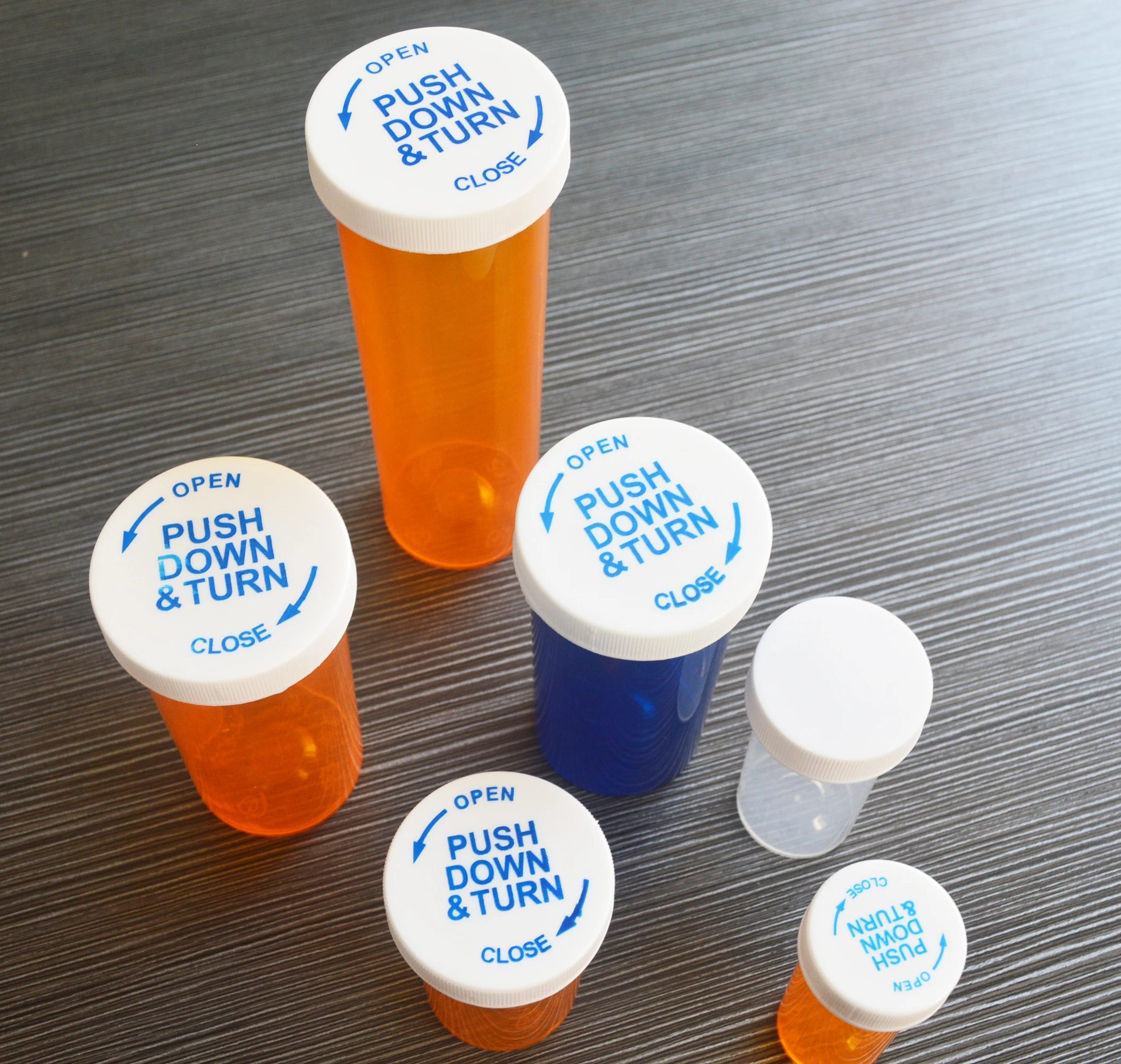 Custom Printing Logo Plastic Medicine CR Cap Pill Bottle Dram RX Medicine Pill Vials