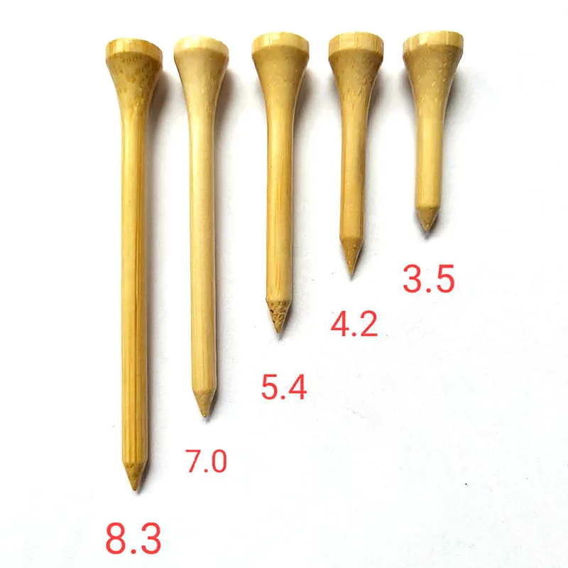 OEM Bulk Bamboo Wood Golf Tees with customized printings Colorful Golf Pegs