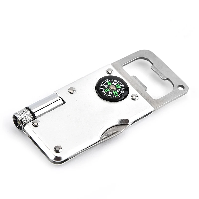 Jiayang  LED Flashlight Travel Compass Bottle Opener  Multifunctional Pocket Knife With Bottle Opener