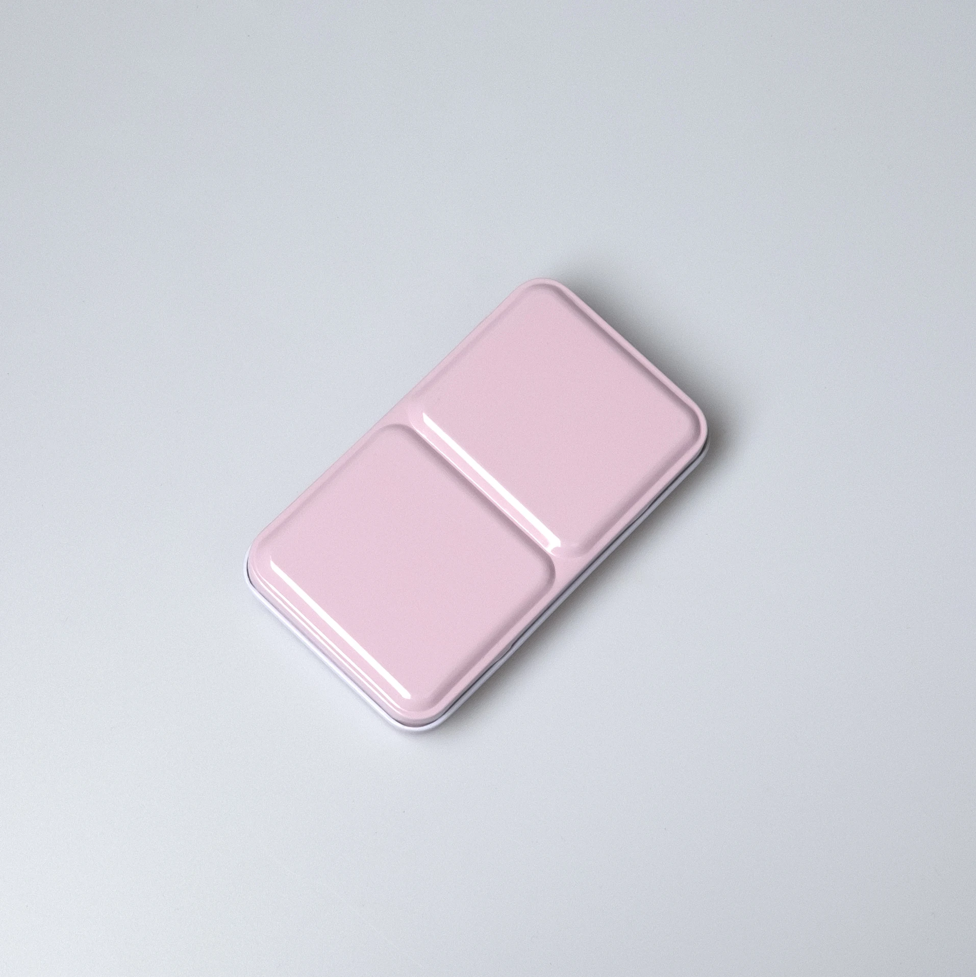 Pastel Pink Tinplate Premier Watercolor Palette Box Colorful 12 Pcs Half Pan Tin Box