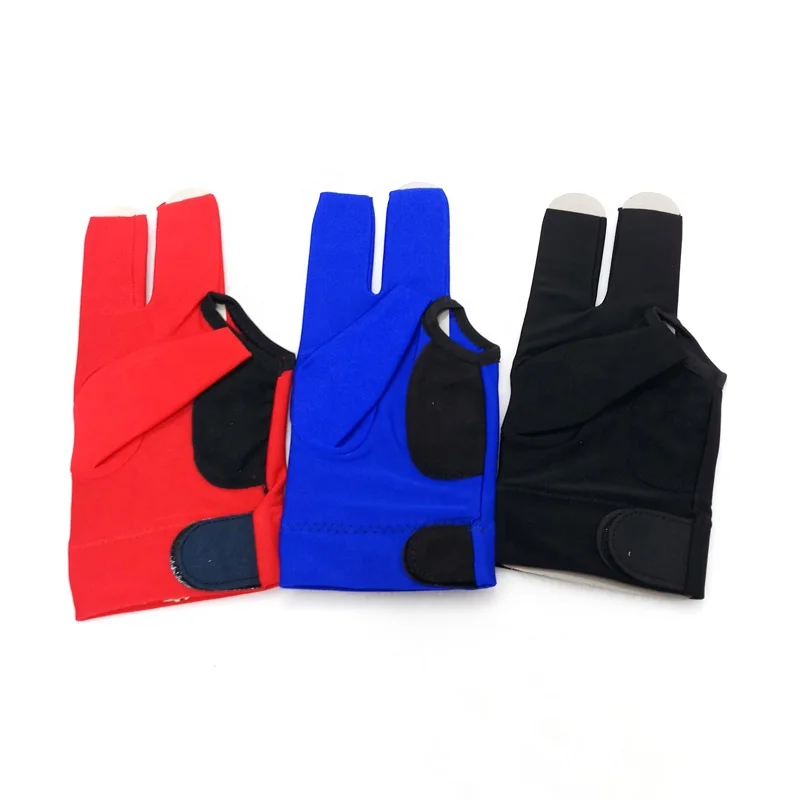Professional high quality IBS cue gloves 3colors blue/black/red optional Billiards Pool gloves accessories Can customize logo