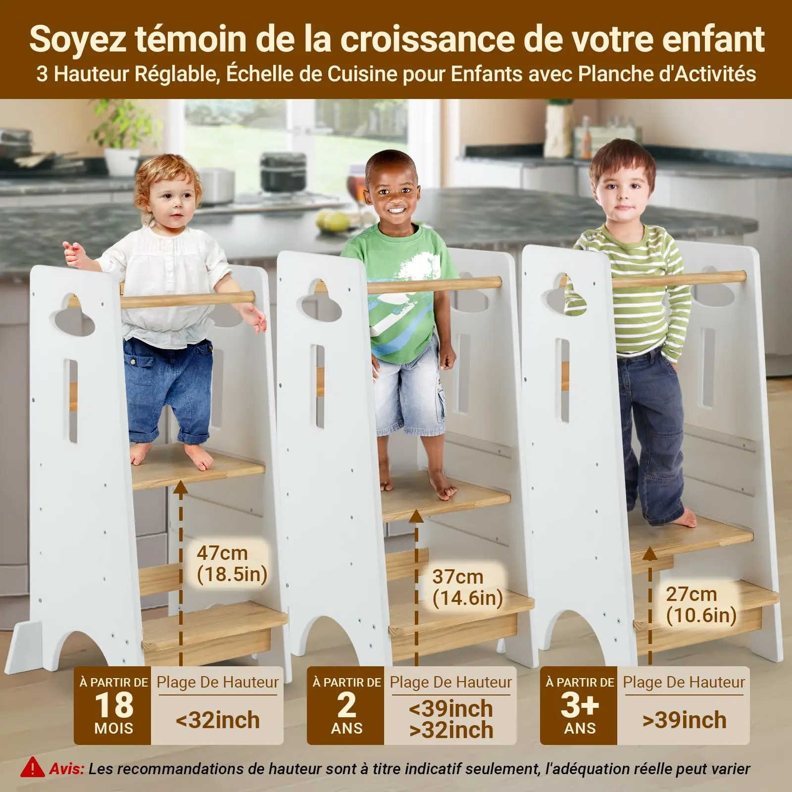 2025 современный регулируемый по высоте детский кухонный стул Montessori Helper Tower OEM обучающая башня для использования в спальне