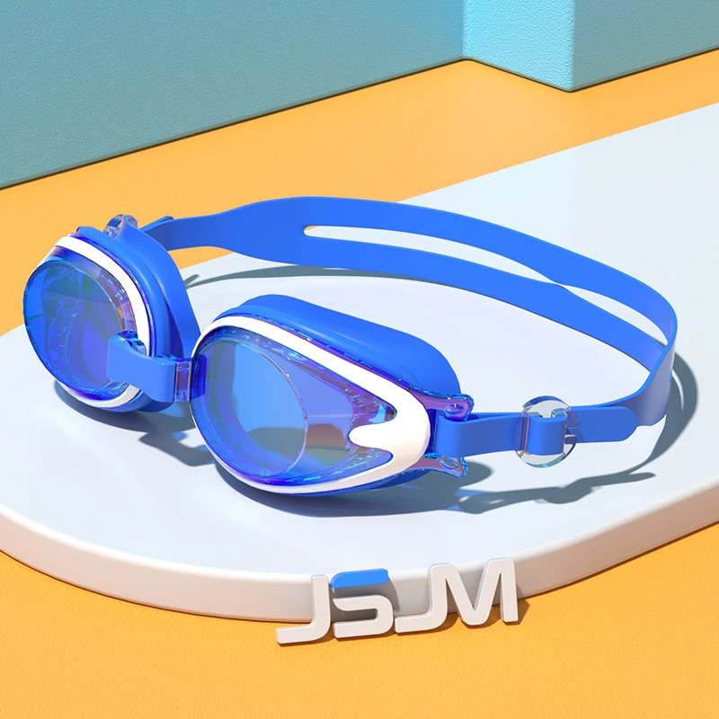 JSJM Wholesale Fashion Kids Swim Goggles Anti-Fog Large View Silicone Sports Swimming Glasses Boys Girls
