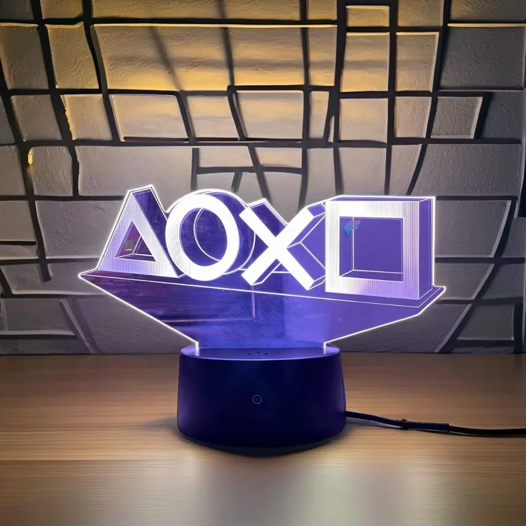 Mini 3D RGB Night Light Warm Acrylic LED Desk Lamp with Touch Control USB Rechargeable for Home Use