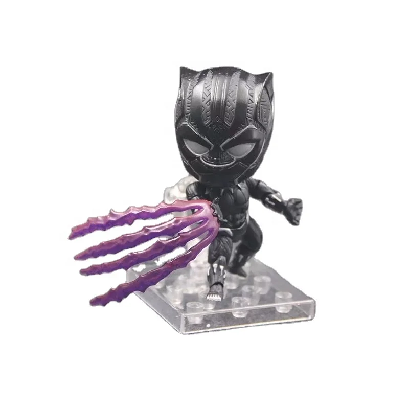 Avengers Model Doll Black Panther Infinity War Q Version Of Clay Black Panther  Movable  Action Figure Toys