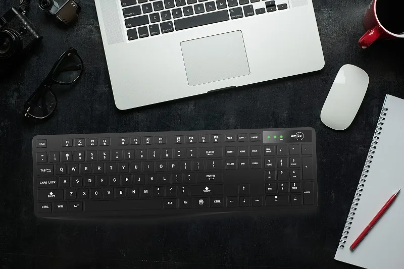 Wireless Keyboard Rechargeable Portable Slim Wireless Keyboard For IOS Android Windows PC Tablet