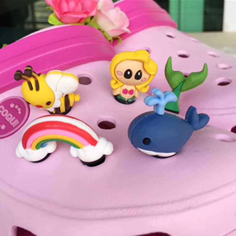 
Custom Garden shoe 3D three-dimensional clogs shoes decoration PVC hole shoe flower buckle accessories luxury charms 