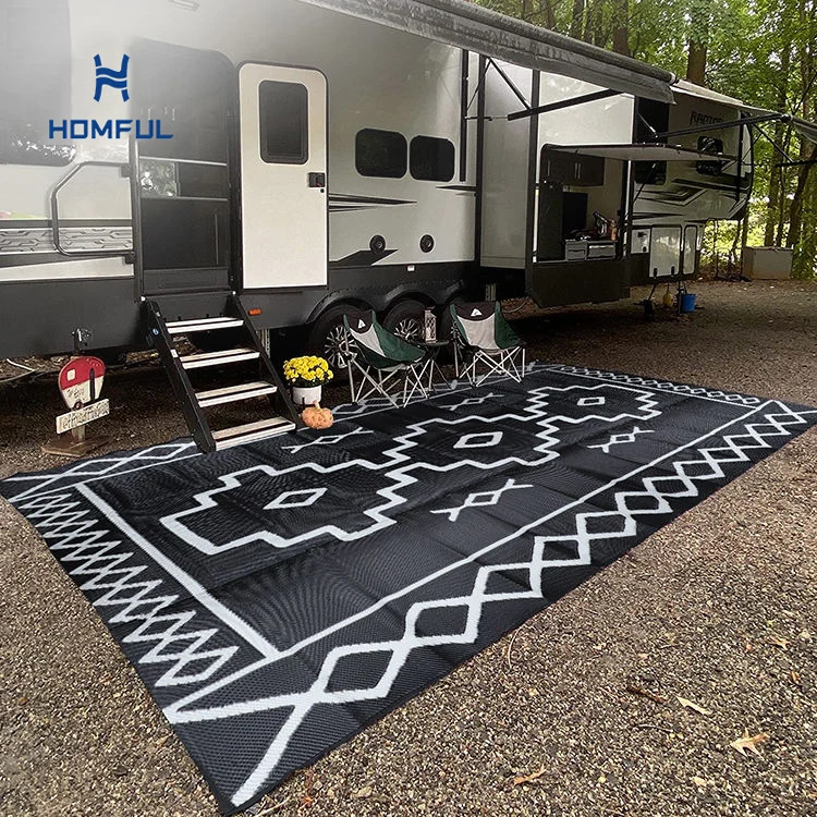 HOMFUL Hot Sale Waterproof  RV Mat Rug Outdoor Rugs Polypropylene Carpet Patio For Camping