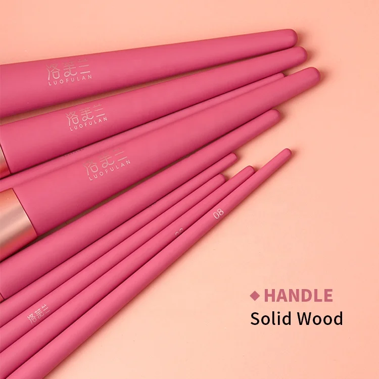 ZH Best Selling 9 Pieces Soft Vegan  Best Kabuki Luxury Pink Quality Ever Beauty Private Label Make up Brushes Cosmetic