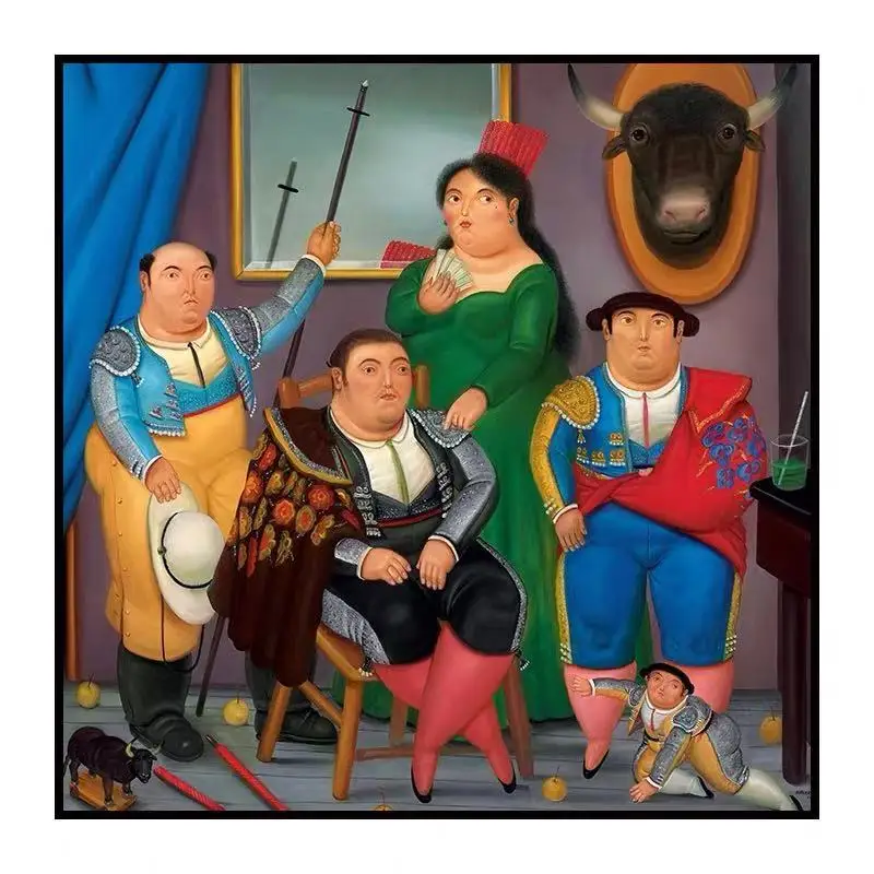 Botero Reproduction Handmade Fat Mona Lisa Canvas Art Oil Painting For Hotel Lobby Office Home Decor