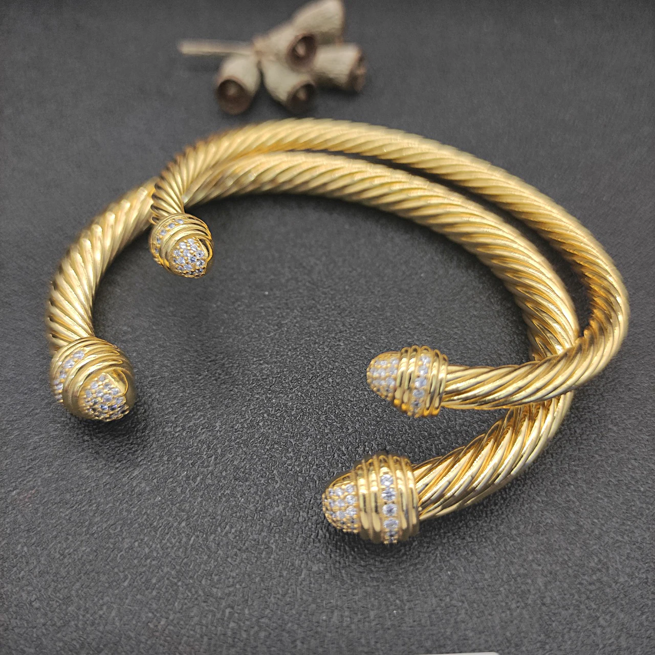 David Yarmans 925 Silver Shopping Festival Hot Selling Ins 5-7mm Inlaid Zircon Gold Bracelet for Daily Gift Giving