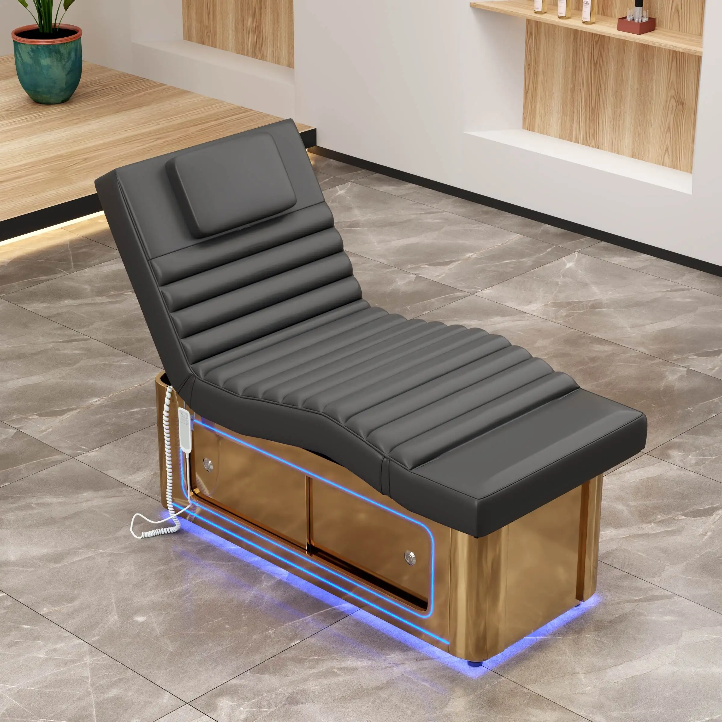 Hochey electric motor nugabest massage beds adjustable frame facial beauty spa bed with massage