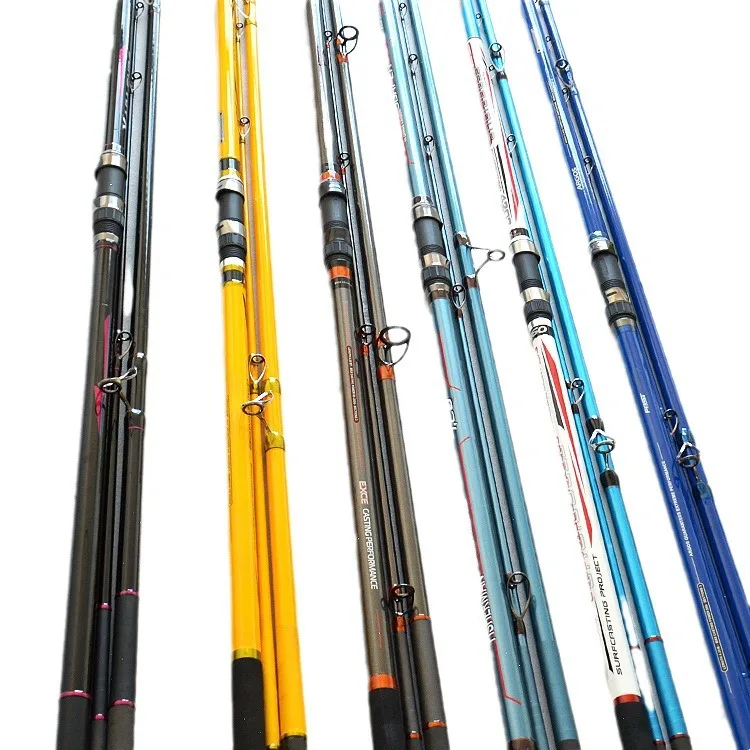 Weihai Factory Price 4.2m Many styles Carbon Chinese guide Rod not contain wheel Blanks Fast Action Surf Casting Fishing Rod