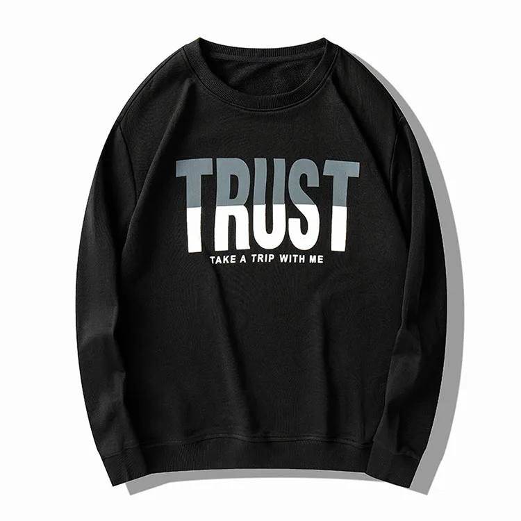
High quality custom logo mens thick crew neck sweatshirt 