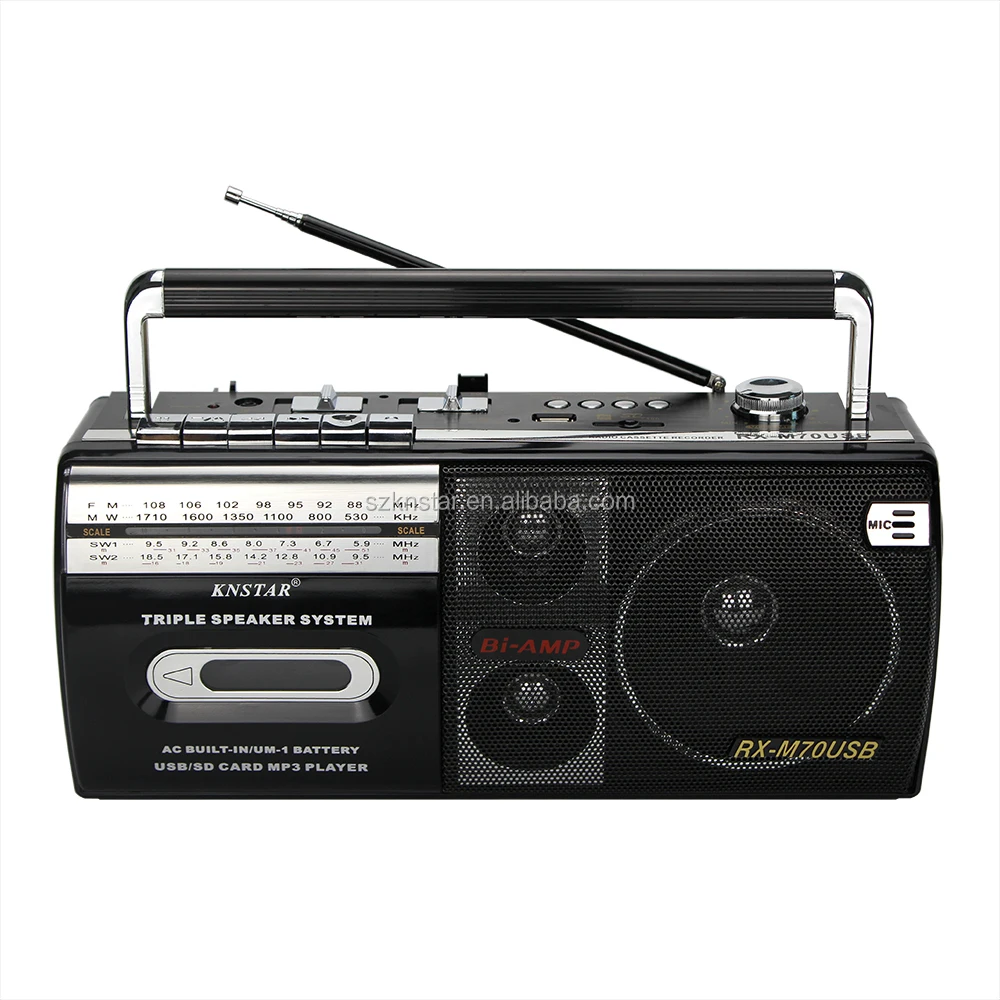 2021 portable cassette recorder player fm am sw1-2 4 band radio USB SD wireless BT speaker M-70BT