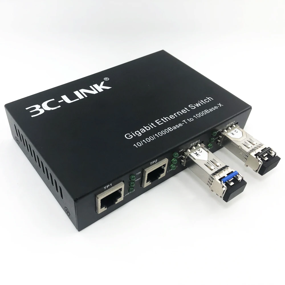 4 port Network Media Converter 2 SFP Slots + 2 10/100/1000M for Enterprise Switches