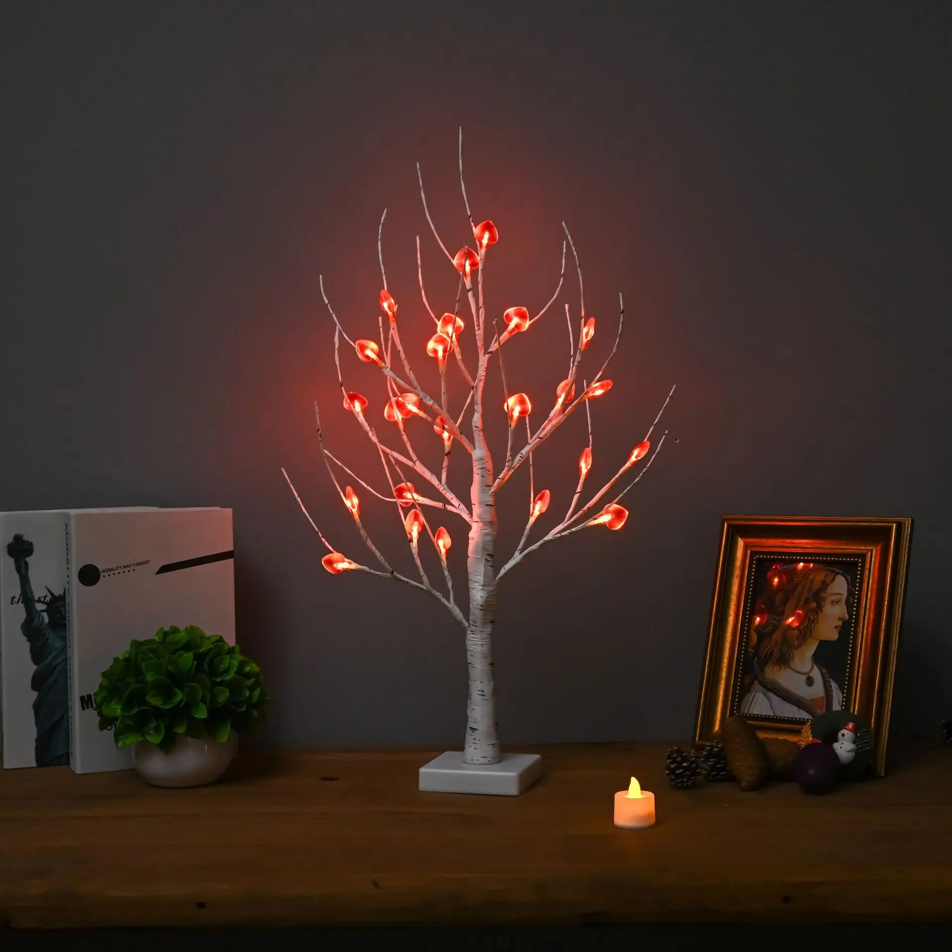 New Easter Tree With 24pcs Easter Egg Decoration Light Up Tabletop Christmas Tree Ornament For Party Led Tree Gift For Family