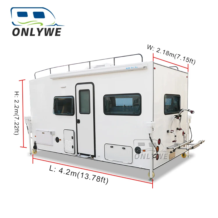 ONLYWE 2023 Hot Selling 4X4 off Road Fiberglass Expedition Truck Bed Camper Shell Overland Truck Box Camper for sale