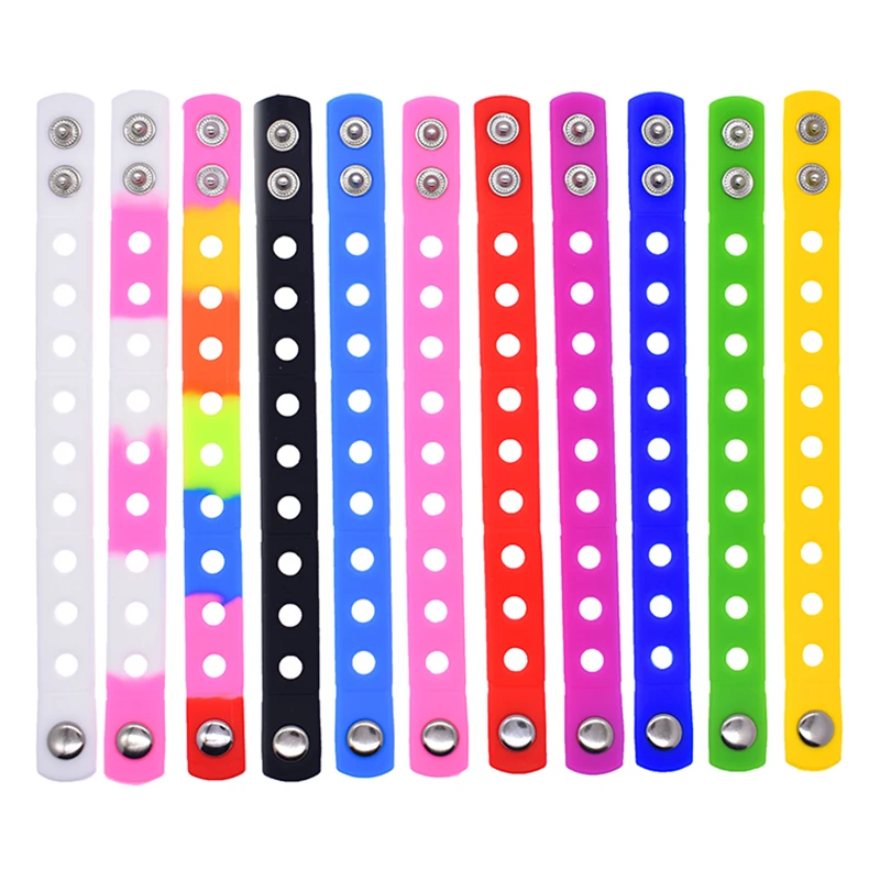2024 Promotion Gift Rubber Colorful Wristband bracelet for shoe charms children adjustable silicone charm bracelet