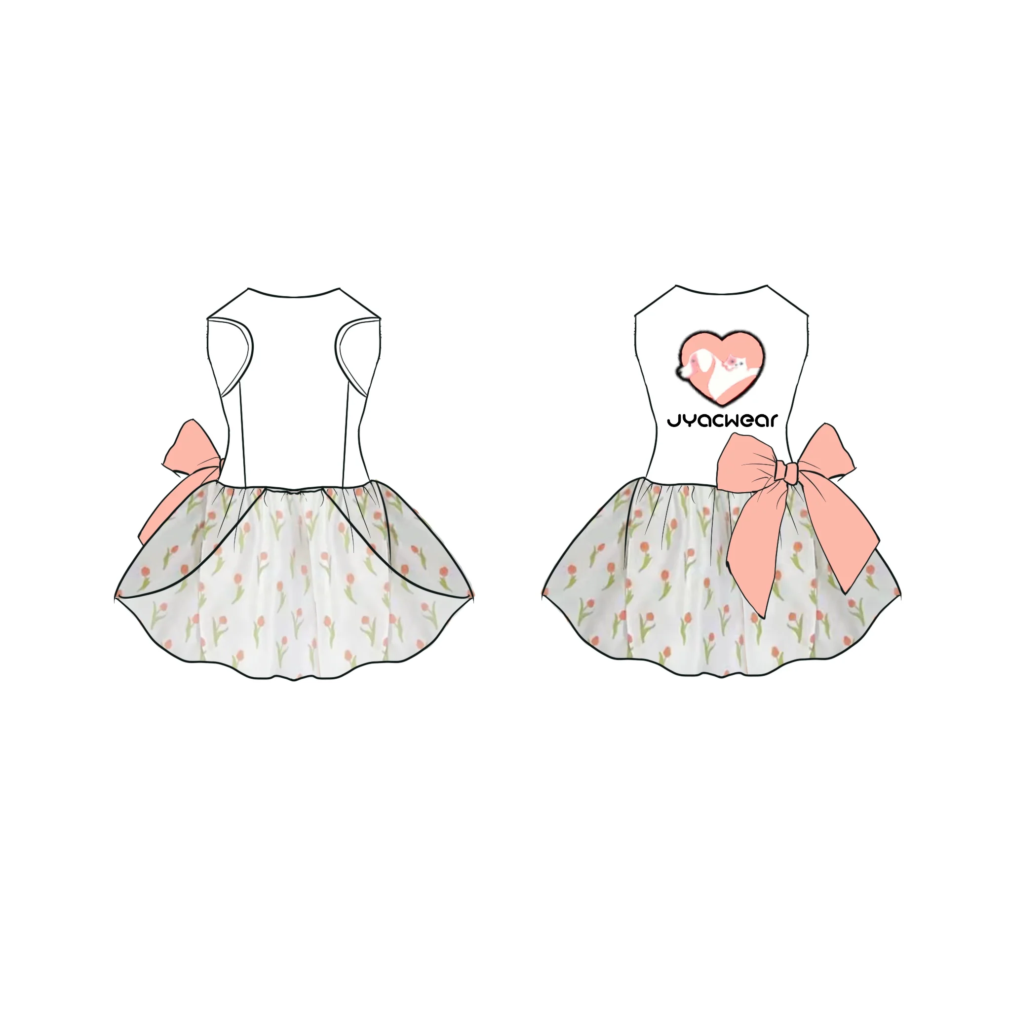 JYACWEAR Pet Accessories Dog Clothes Summer Dress With Big Bow Cute Dog Fashions Pet Clothes For Puppy Dog Apparel Pet Clothes