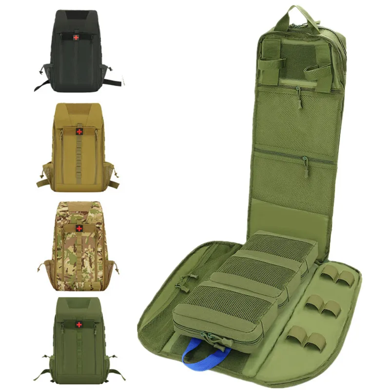 Tactical Medical Assault Pack Outdoor  Ruckack Camping Survival Emergency First Aid Backpack with 3 Removable Pouches
