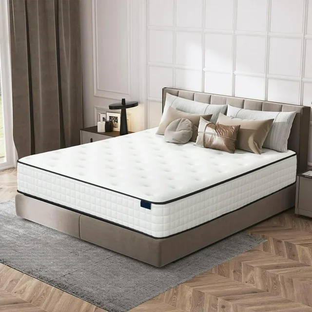 High quality cheap bonnell spring bed mattress jacquard fabric matelas hybrid mattress king queen Double