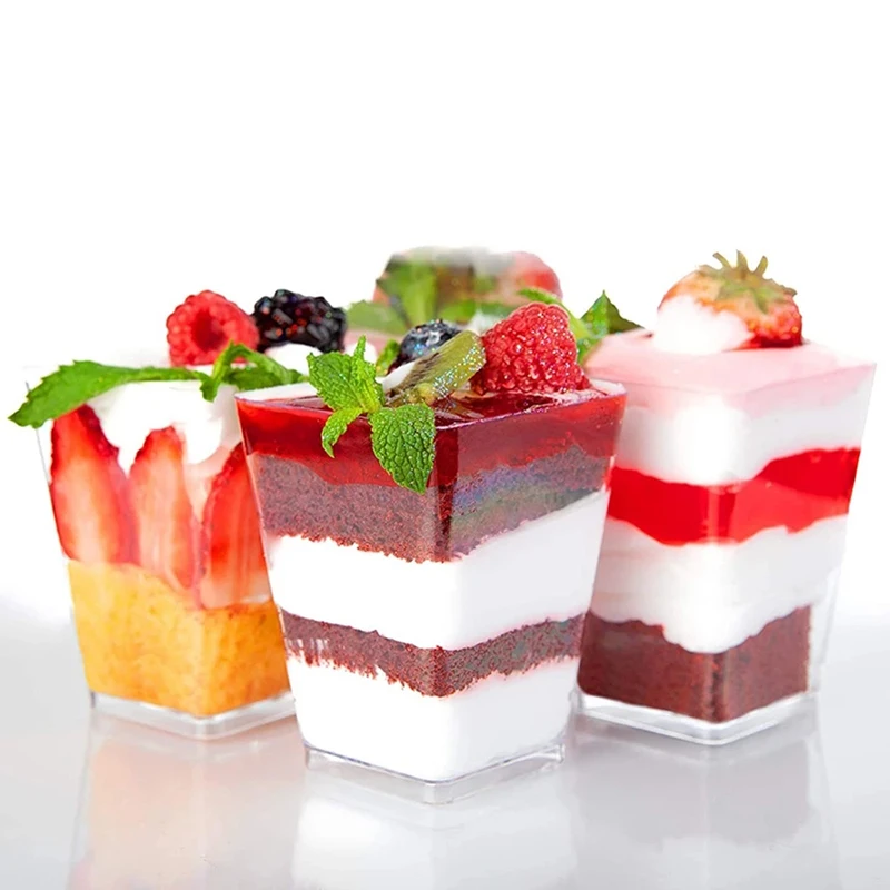 Ruizhuo Wholesale Custom clear Cake box transparent tiramisu container PET PS 150ml Disposable Plastic Dessert cups
