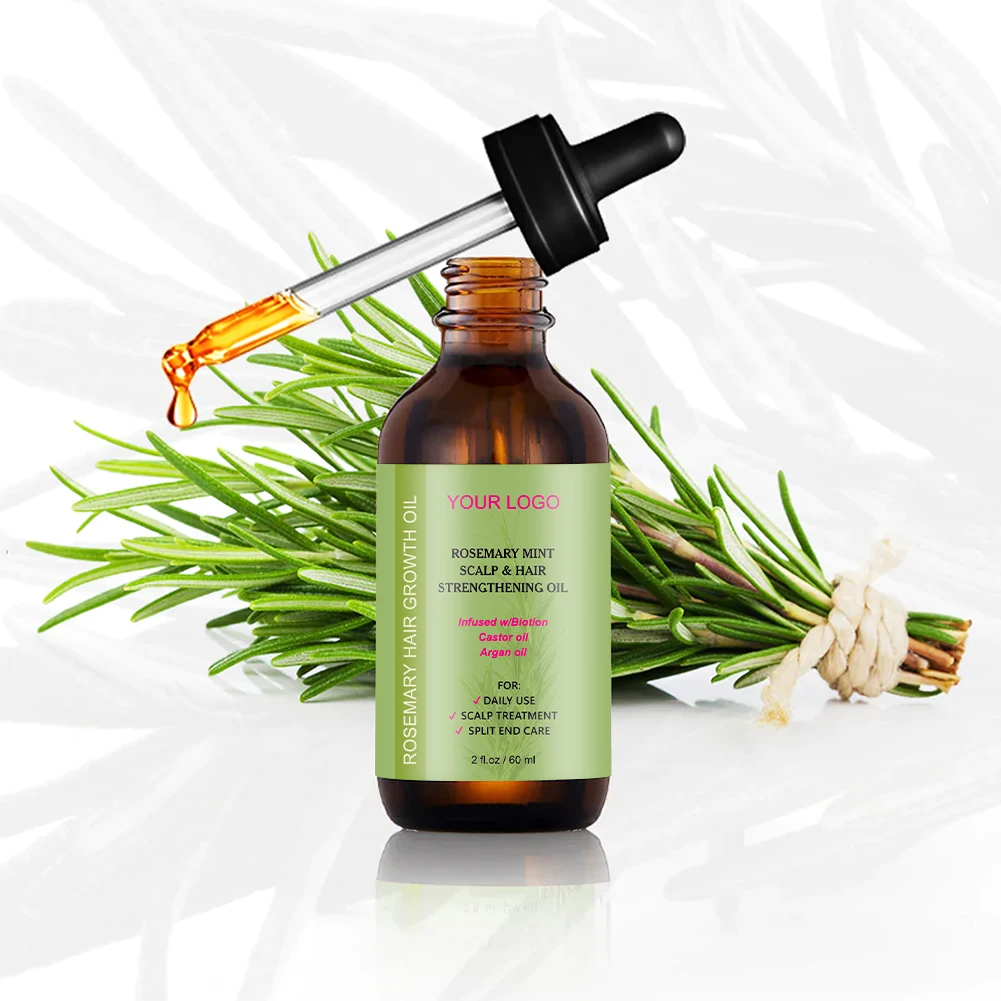 Organic Lavender Rosemary Fast Hair Growth oil for African Alopecia Regrowth Mint Serum for Black Women Hair Loss Product