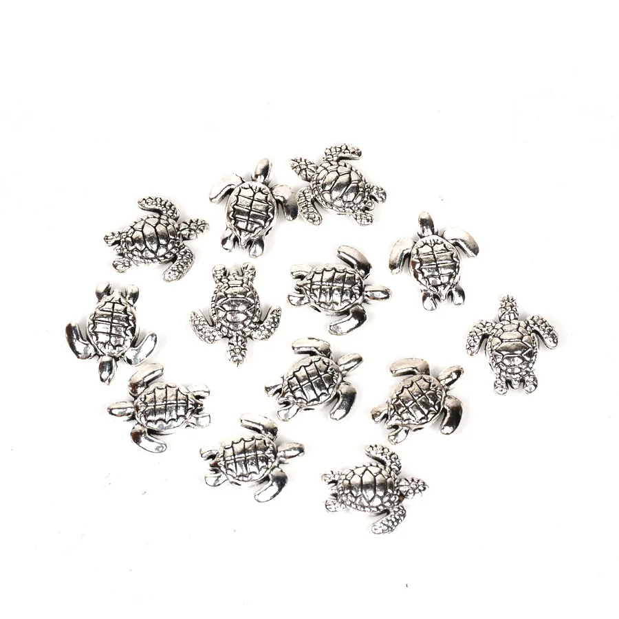 Vintage Silver Alloy Animal 16X18MM Sea Turtle for Bracelet Jewelry Making Metal Connected Bead Crafts
