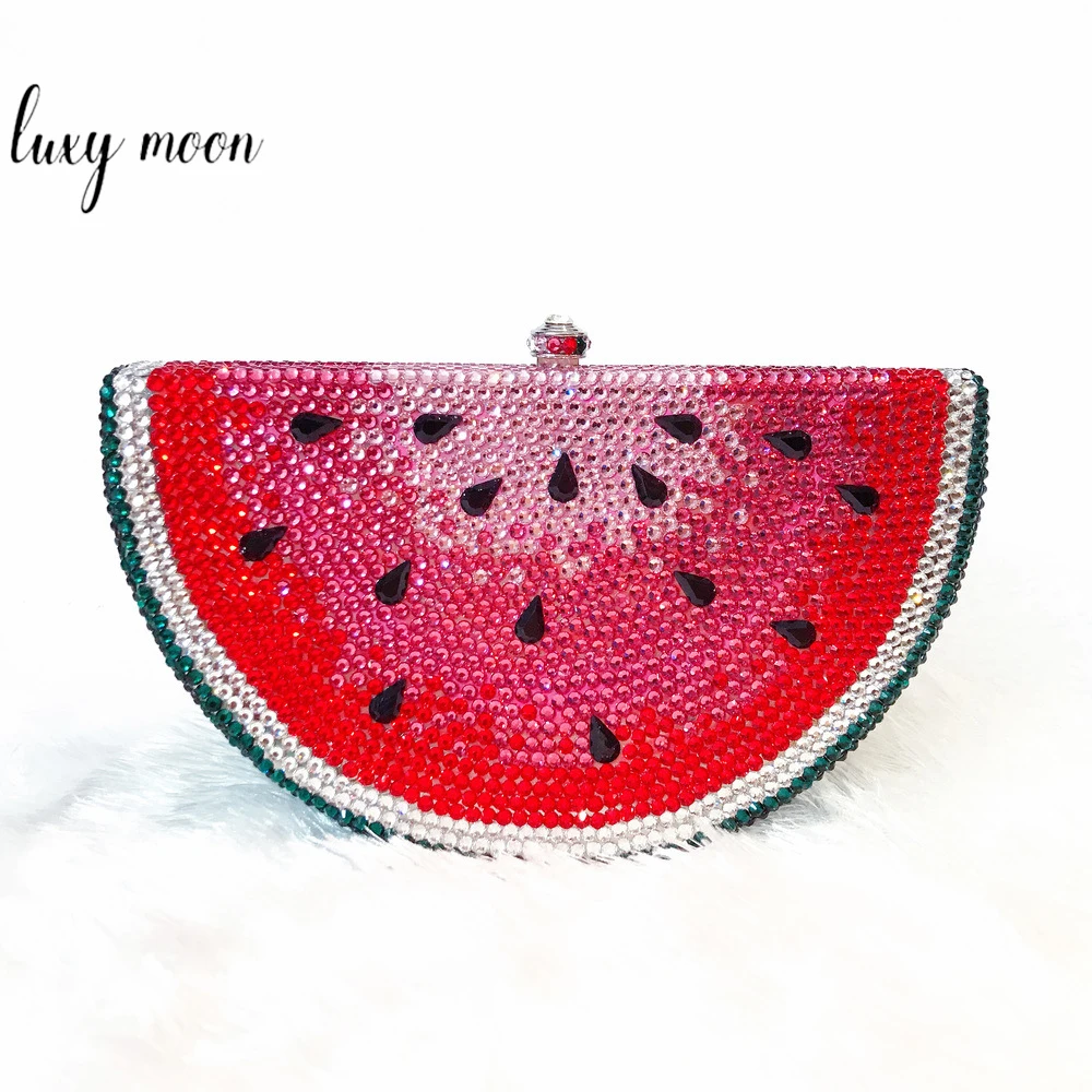 Designer Bags Cute Watermelon Shape Party Rhinestone Clutch Evening Bags NE797